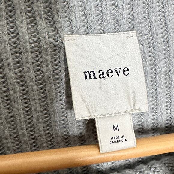 ANTHROPOLOGIE x MAEVE Katey Mock Neck Bell Sleeve Sweater Gray Sz M $118 {Y29} - Picture 5 of 7